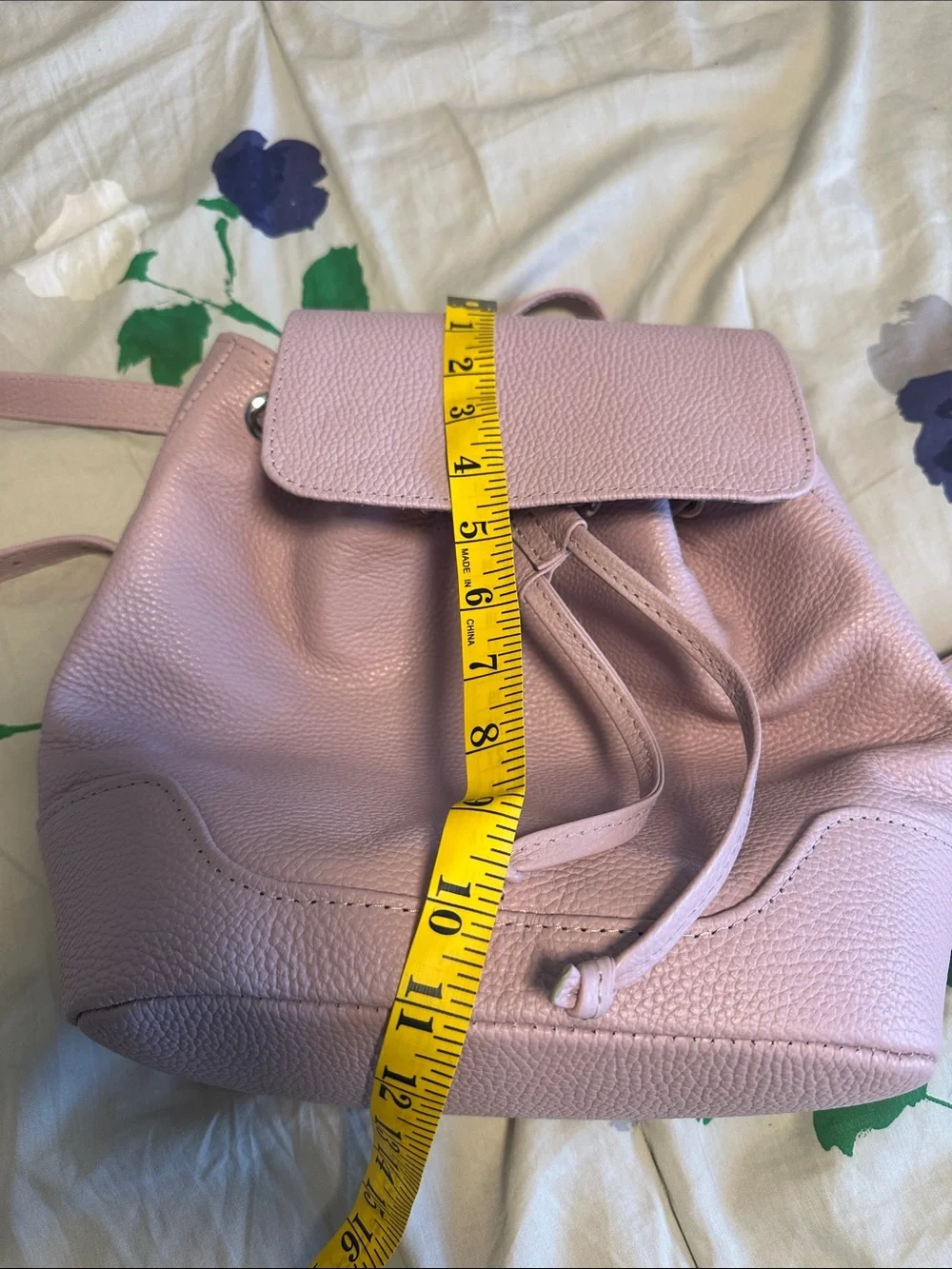 Women’s Pink Pebbled Leather Backpack